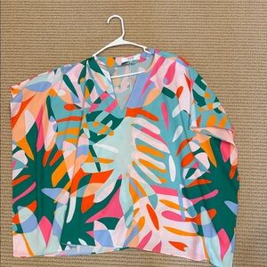Cato Multicolor Abstract Print Blouse
